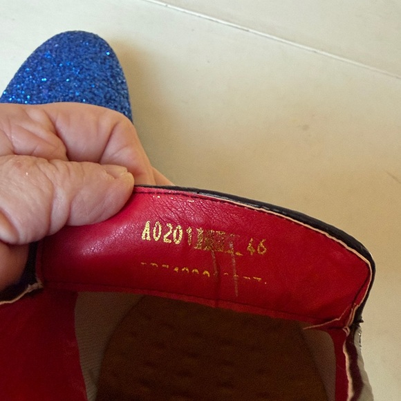 #Blue glitter loafers main image 8
